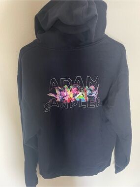 Sandler Black Hoodie with Neon Multicolor Adam Sandler Graphic